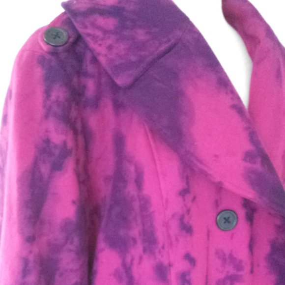 Winter cape Pea Coat Purple navy large XXL plus 12 14 16 18 pink black tie dyed - Picture 9 of 15